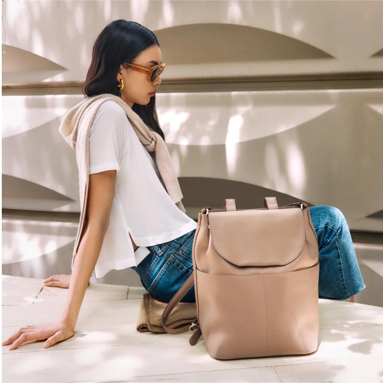 Structured Mini Backpack by  Silk Road Daughters 